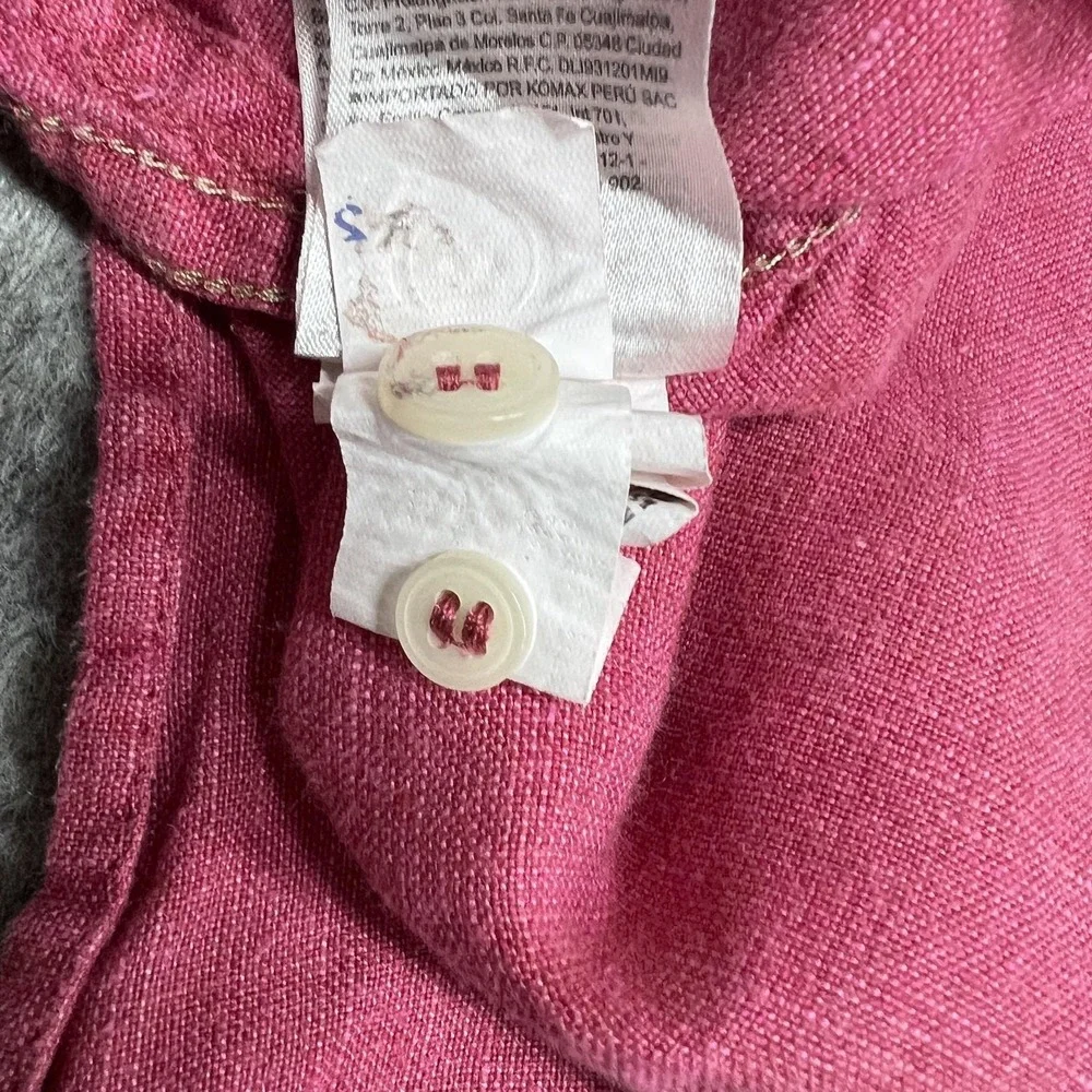 Banana Republic Shirt Mens M Pink Linen Long Sleeve Button Standard Fit Casual